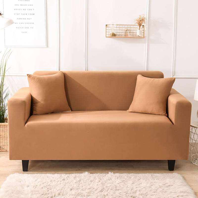 

Solid Stretchy Sofa Cover Without Cushion, Brown