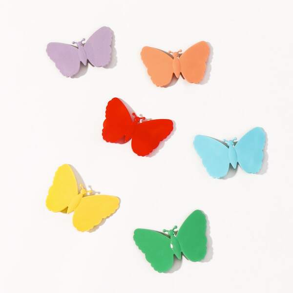 

6pcs Butterfly Shaped Hair Clip, Multicolor