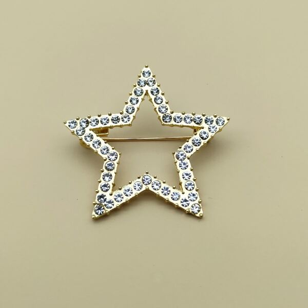 

Rhinestone Star Brooch, Gold