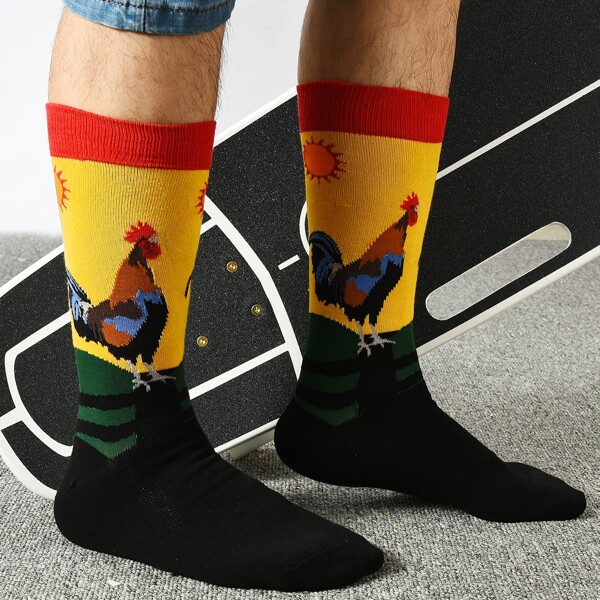 

Men Cartoon Graphic Socks, Multicolor