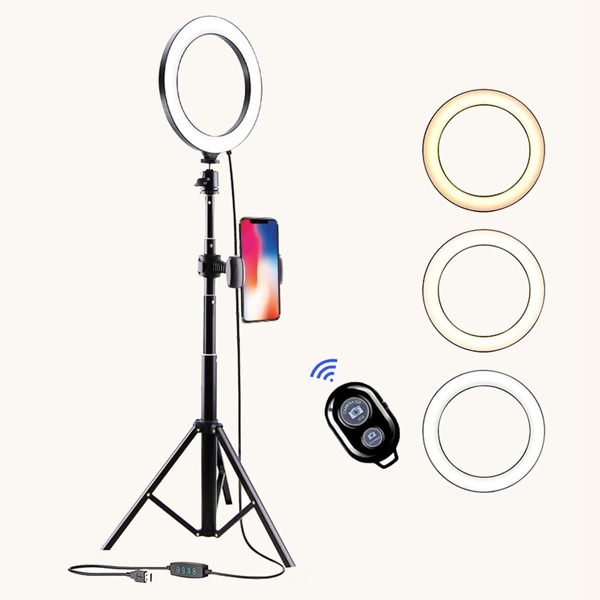 

Selfie Ring Light with Tripod Stand & Phone Holder, Black