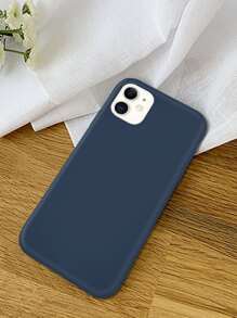 1pc Solid Case tương thích với iPhone - Màu xanh lam - Xem 3