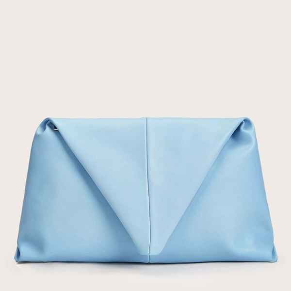 

Minimalist Flap Clutch Bag With Wristlet, Blue