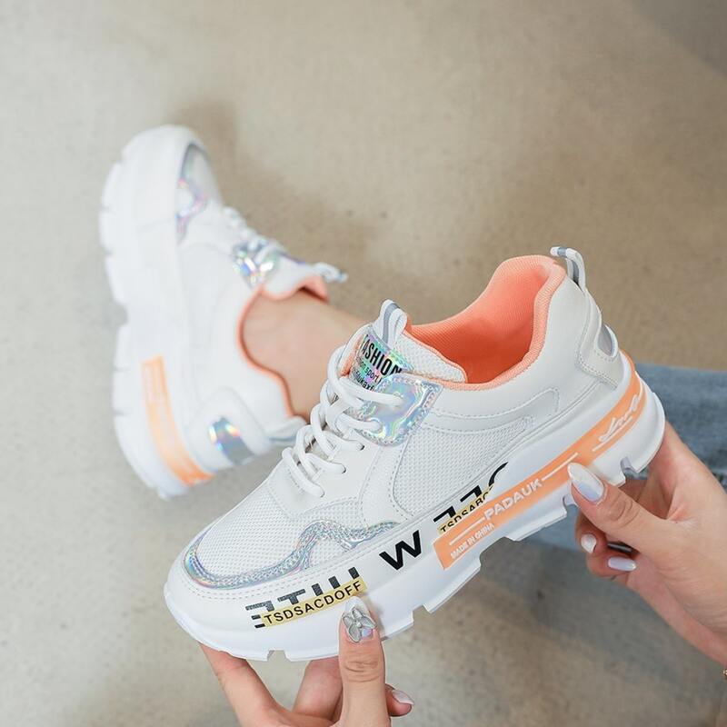 

Letter Graphic Holographic Sneakers, White