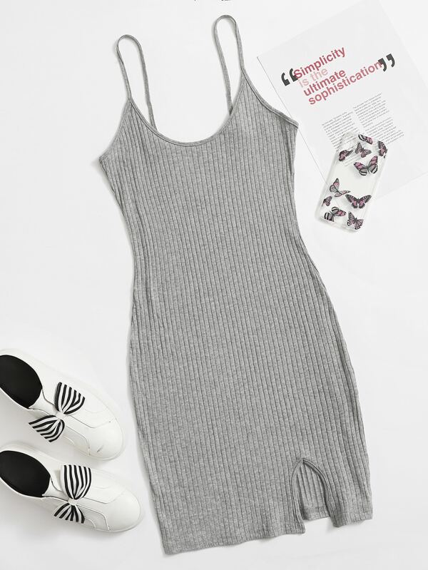 ribbed knit bodycon dress