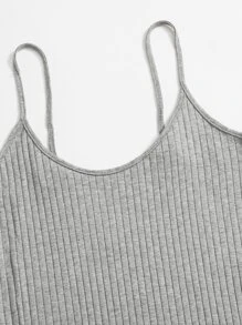 SHEIN EZwear Vestido ajustado tejido de canalé bajo con abertura