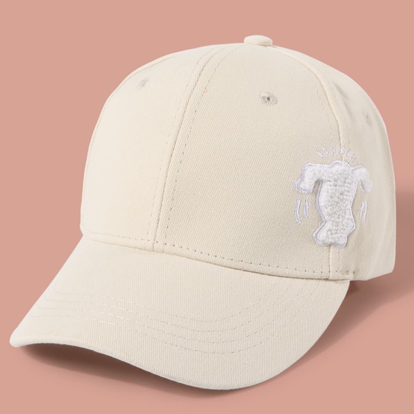 

Toddler Girls Embroidery Baseball Cap, Beige