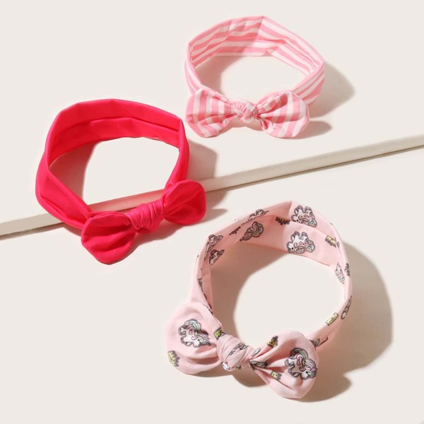 

3pcs Baby Cartoon Bow Headband, Multicolor