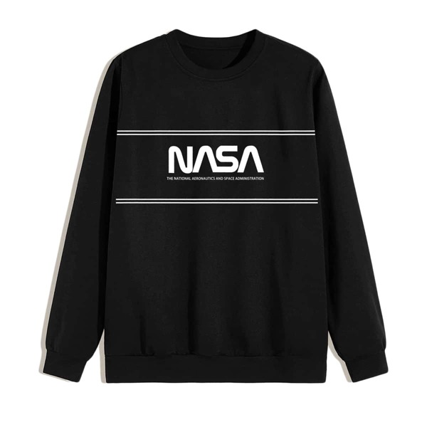 

Men Slogan Graphic Sweatshirt, Black