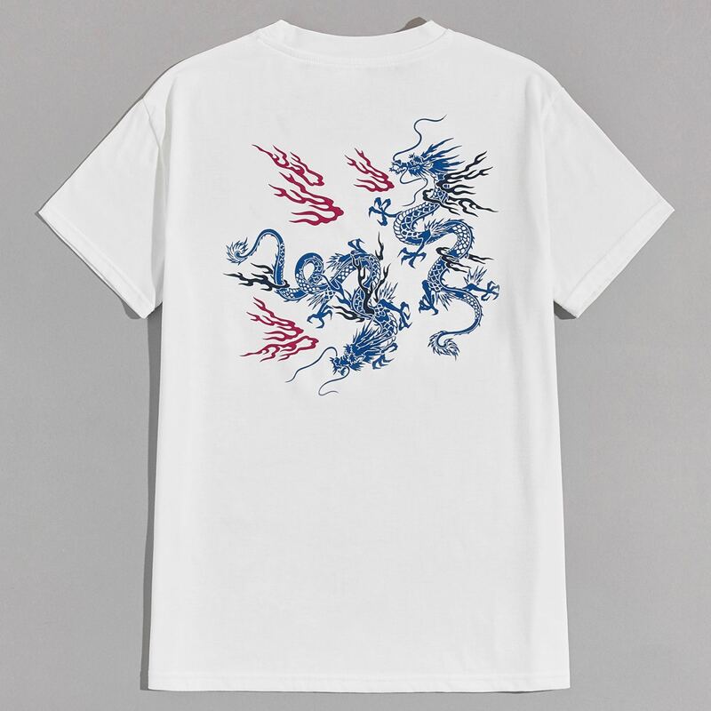 

Guys Dragon Graphic Tee, White