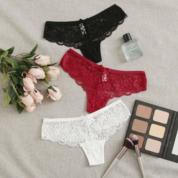 

3pack Floral Lace Thong Set, Multicolor