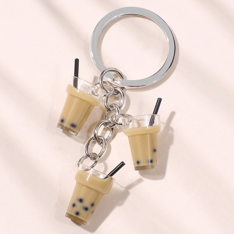 

1pc Bubble Milk Tea Keychain, Multicolor