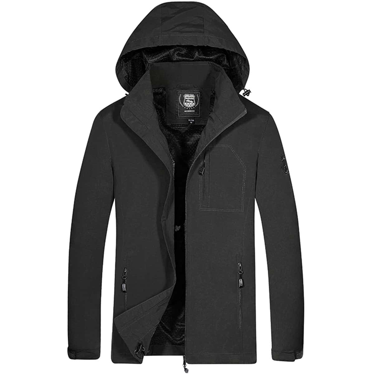 

Guys Zip Through Hooded Jacket, Black
