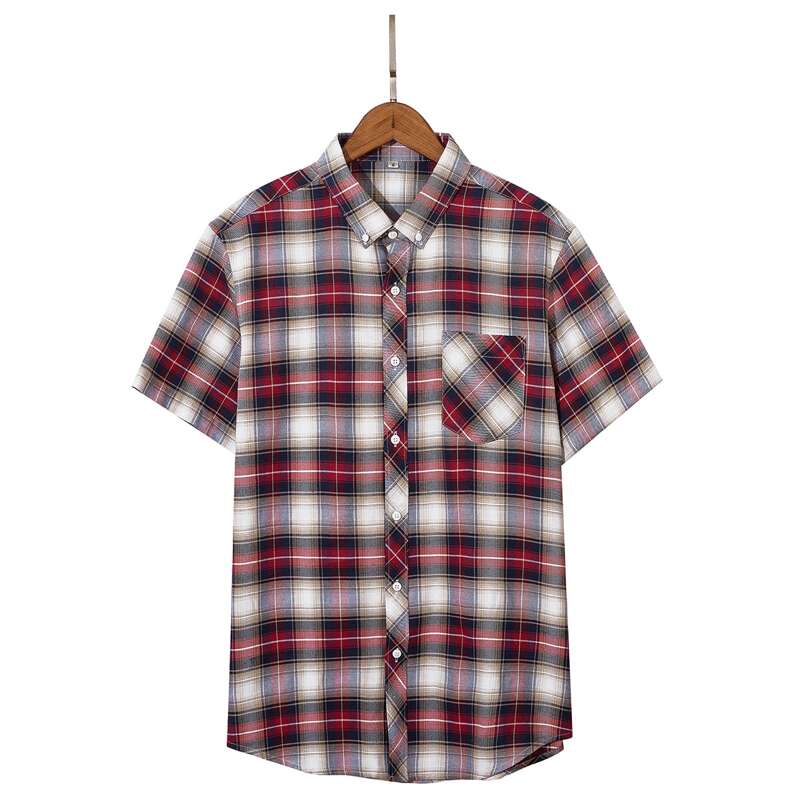 

Guys Tartan Print Pocket Front Button Through Shirt, Multicolor
