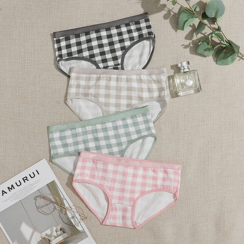 

4pack Gingham Panty Set, Multicolor