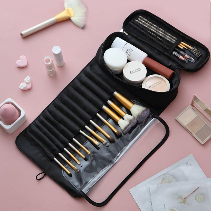 

1pc Multifunction Cosmetic Travel Storage Bag, Black