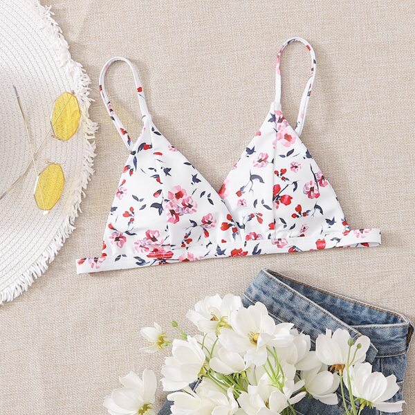 

Floral Triangle Bikini Top, Multicolor