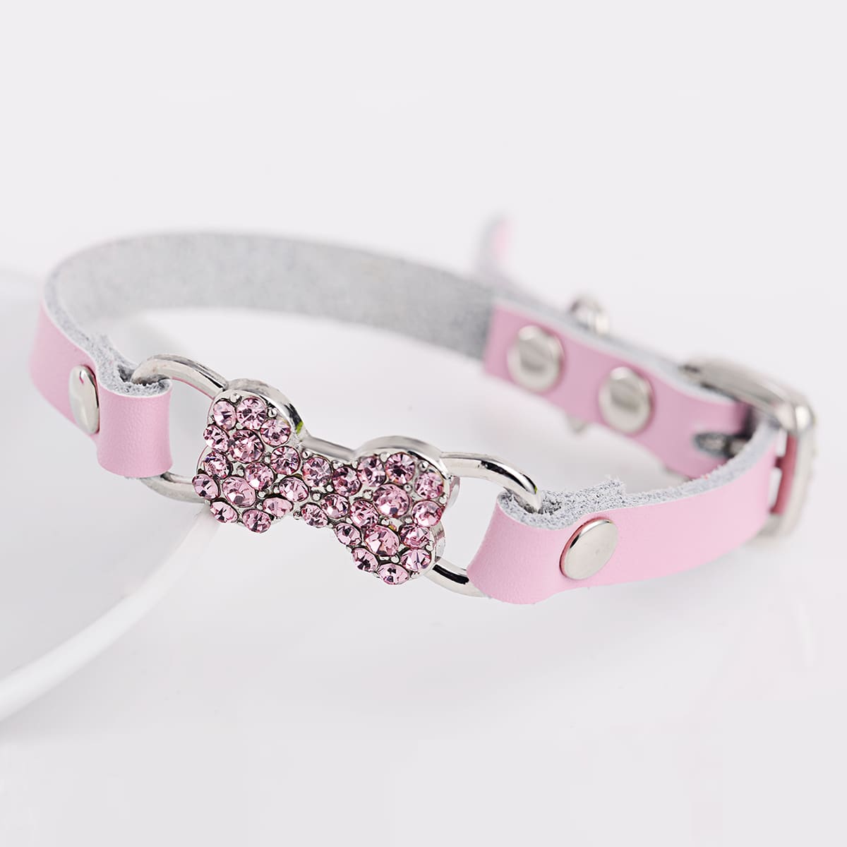 

1pc Rhinestone Dog Collar, Pink