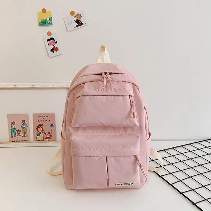 

Pocket Front Backpack, Pink