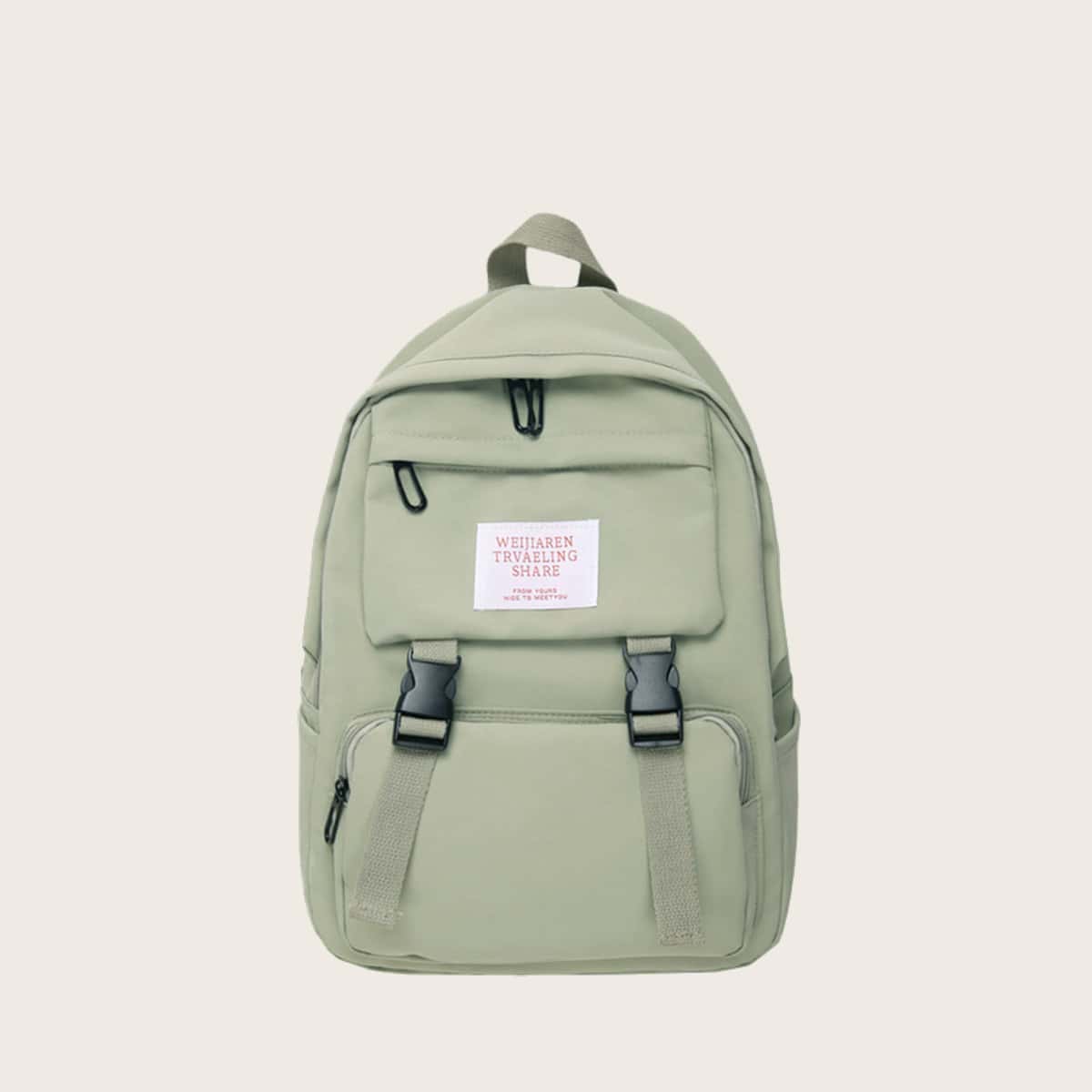 

Buckle Front Pocket Backpack, Green