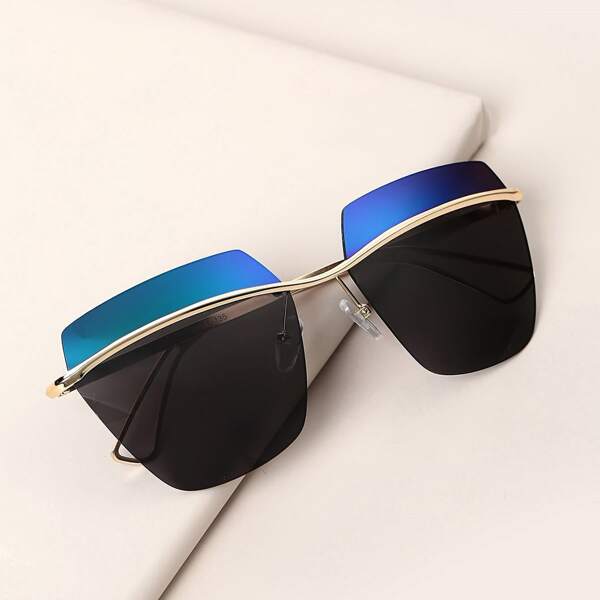 

Square Rimless Sunglasses, Blue
