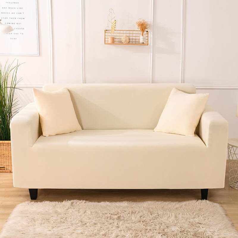 

Solid Stretchy Sofa Cover Without Cushion, Beige