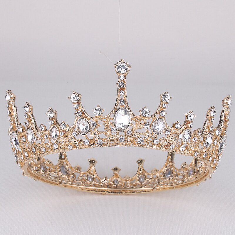 

Rhinestone Crown Hair Hair Accessory, Gold