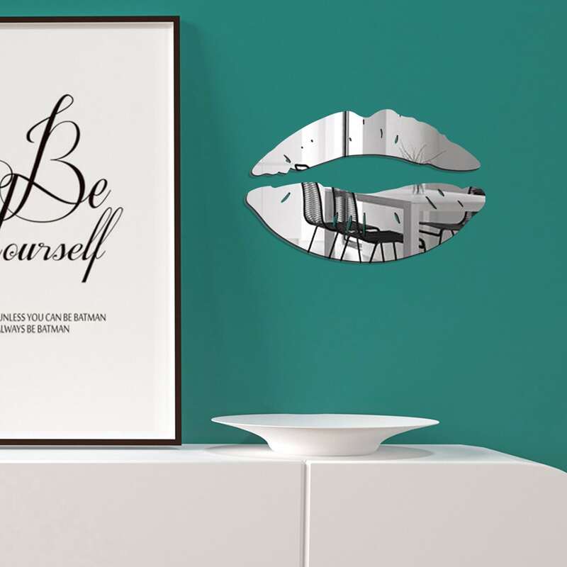 

Lip Print Mirror Surface Wall Sticker, Silver