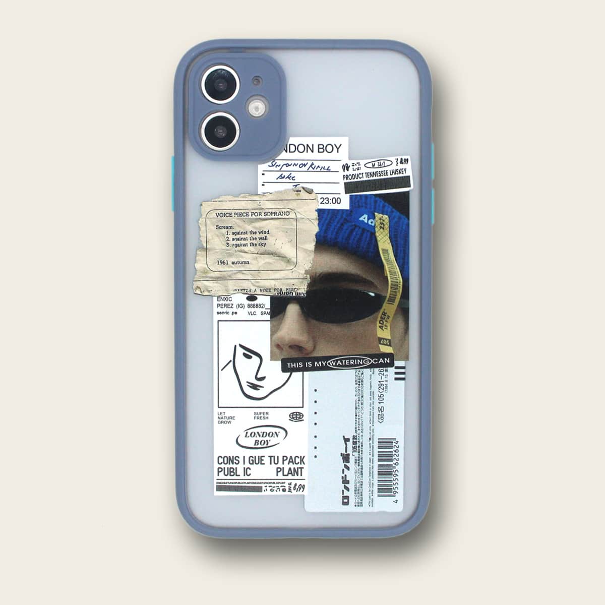 

1pc Label Print iPhone Case, Multicolor