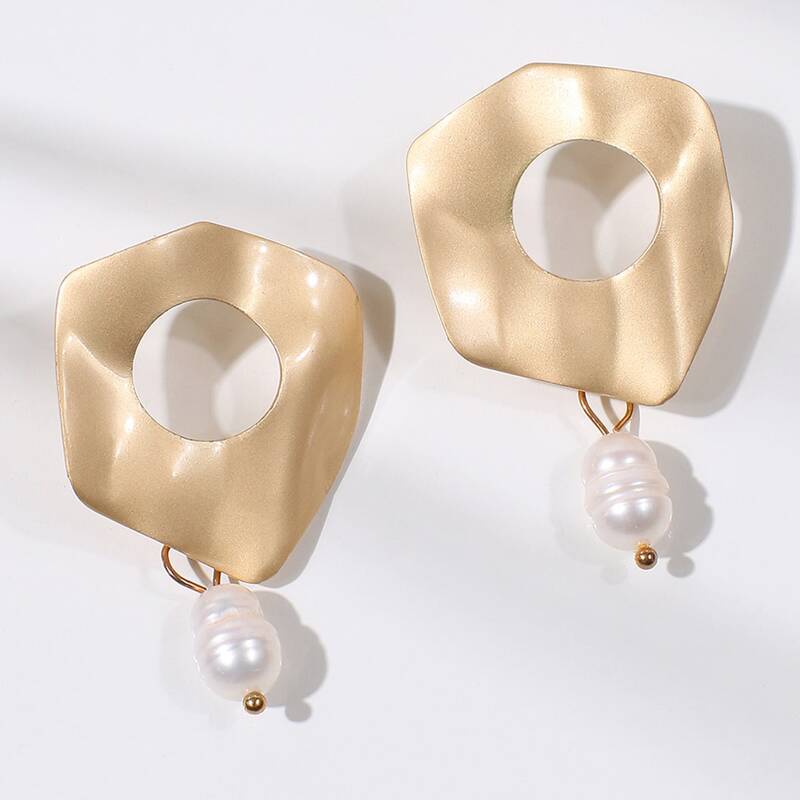 

Geo Drop Earrings, Gold