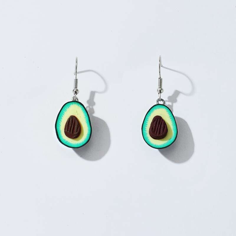 

Avocado Design Drop Earrings, Green