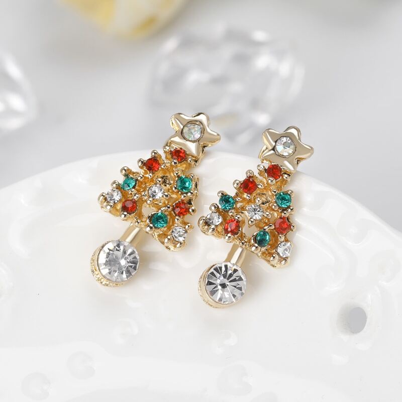

Rhinestone Tree Design Stud Earrings, Multicolor
