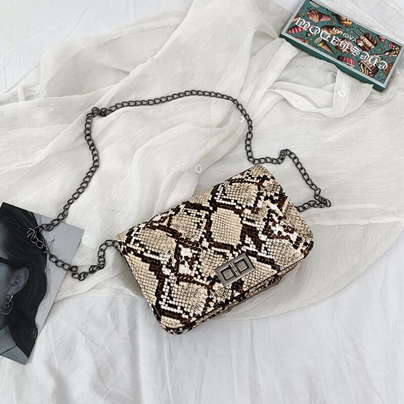 

Snakeskin Chain Crossbody Bag, Multicolor
