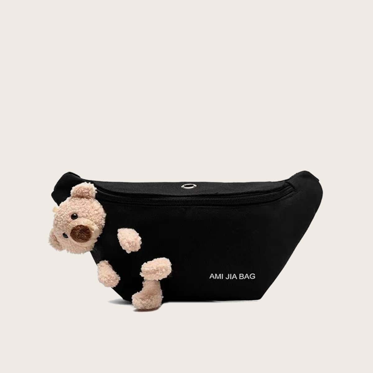 

Cartoon Bear Fanny Pack, Black