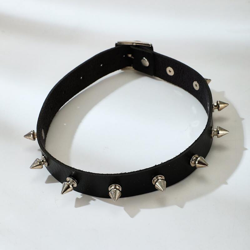 

Spiked PU Choker, Black