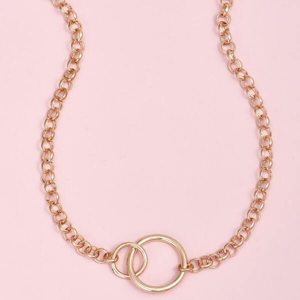 

Round Link Necklace, Gold