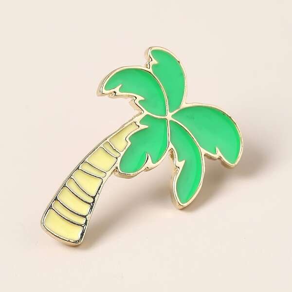 

Girls Coconut Tree Shaped Brooch, Multicolor