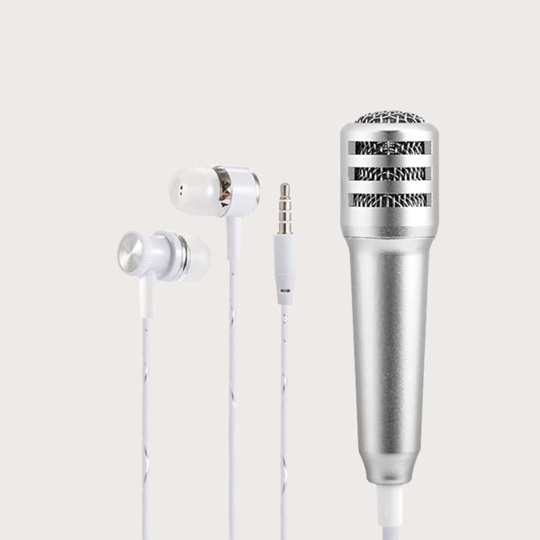 

1pc In-ear Headphone With Mini Mic, Silver
