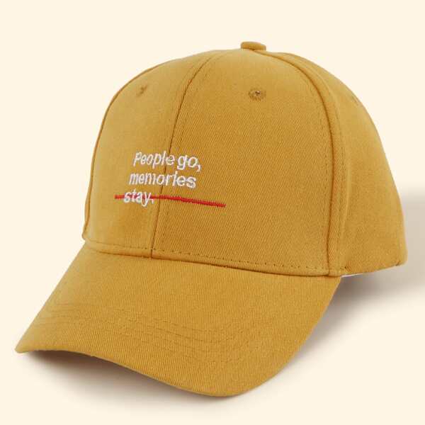 

Letter Embroidery Baseball Cap, Yellow