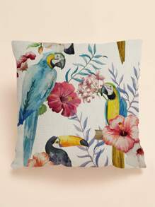 鸚鵡圖案靠墊套不附帶墊芯
