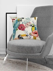 鸚鵡圖案靠墊套不附帶墊芯