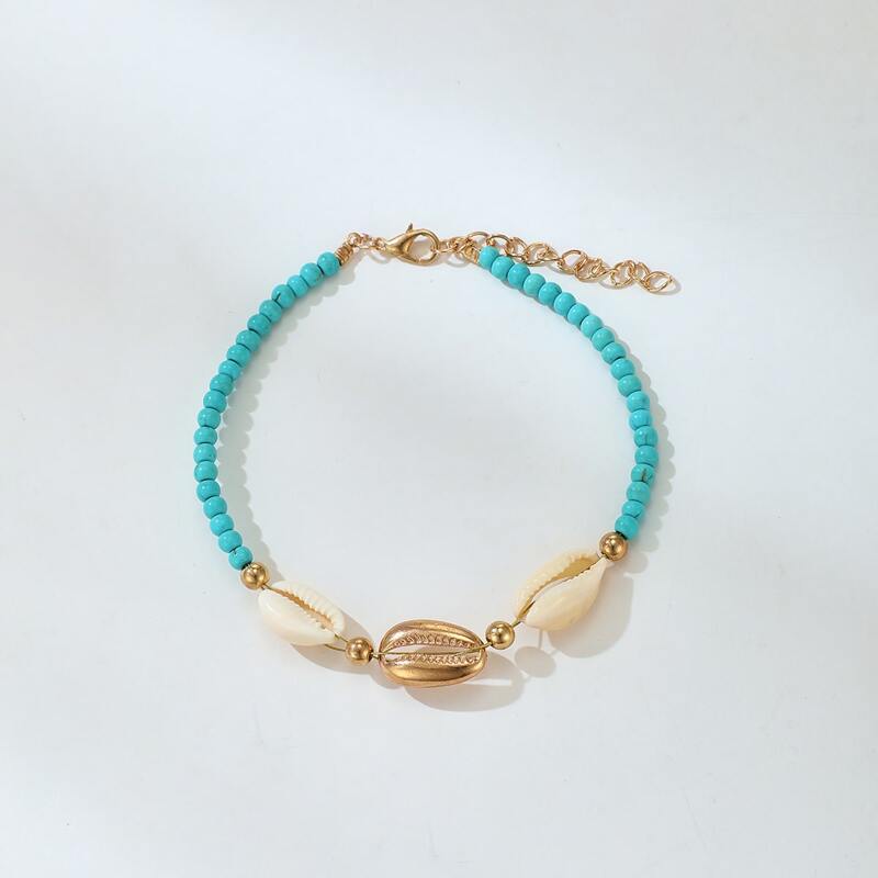 

Shell Beaded Anklet, Multicolor