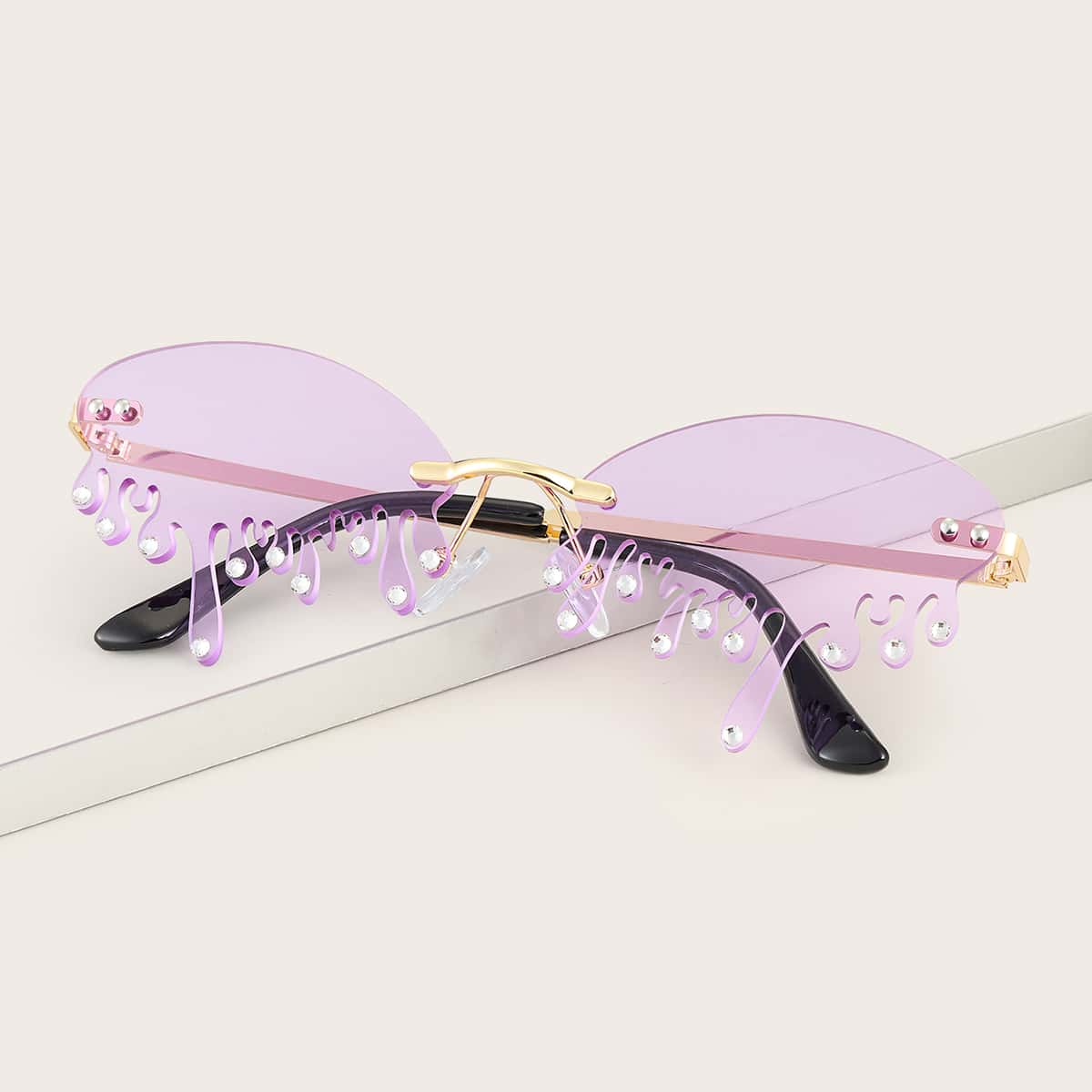 

Rhinestone Rimless Sunglasses
