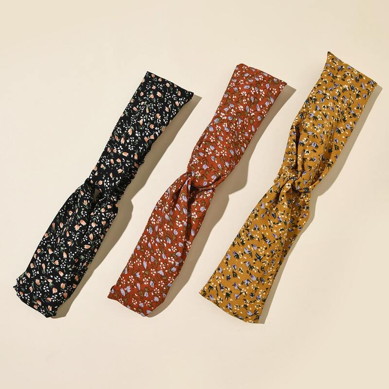 

3pcs Ditsy Floral Pattern Headband, Multicolor