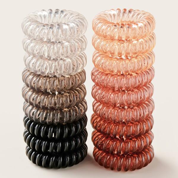 

18pcs Coil Wire Hair Tie, Multicolor