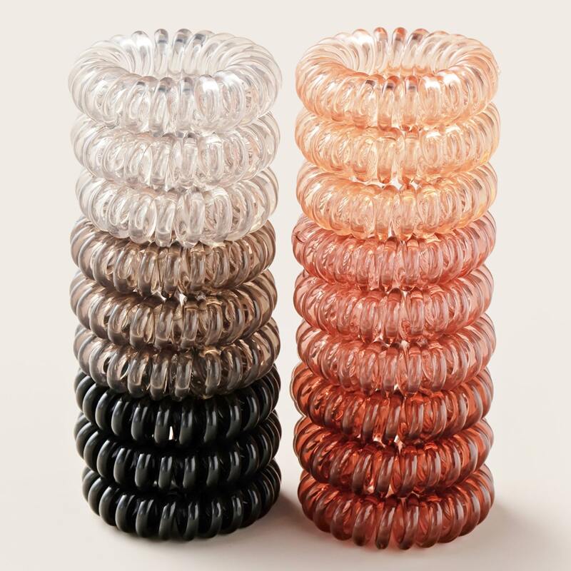 

18pcs Coil Wire Hair Tie, Multicolor