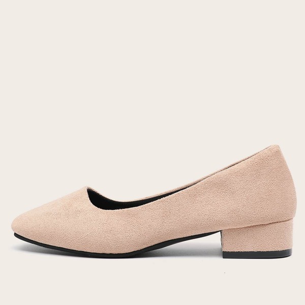 

Minimalist Chunky Court Pumps, Beige