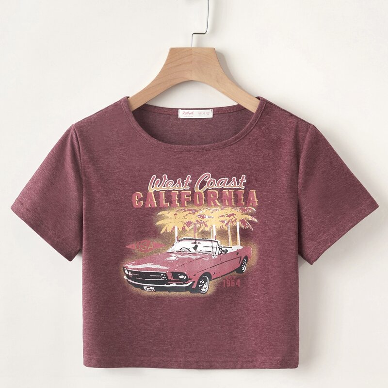 

Car & Letter Graphic Tee, Redwood