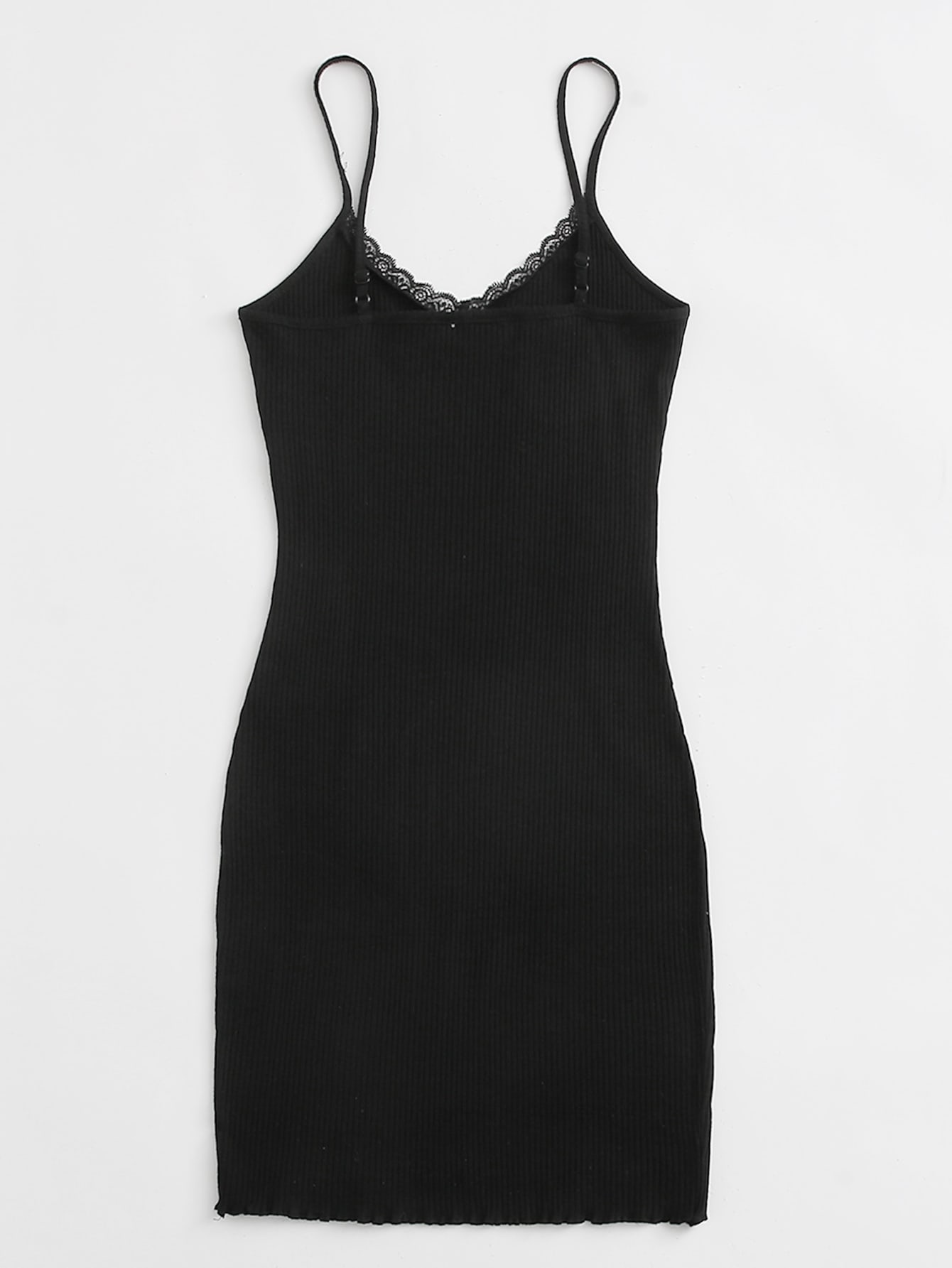 Our Lace Trim Rib-knit Bodycon Dress is such a vibe - ROMWE