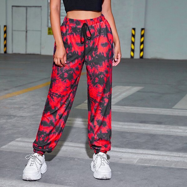 

Knot Waist Tie Dye Pants, Multicolor